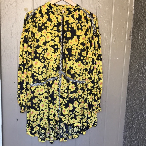 Free People love letter floral oversized top/tunic - Picture 2 of 9